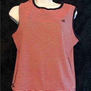 Vintage Joneswear Sport Striped Sleeveless Top - Red and White